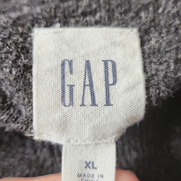 Gap Men's 100% Cotton Slub Sweater Charcoal Gray Size XL - Picture 3 of 6